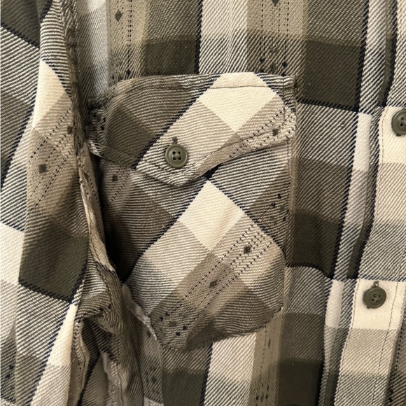 Frye Checkered Shirt Jacket in Black, Gray, and Cream - Picture 3 of 9